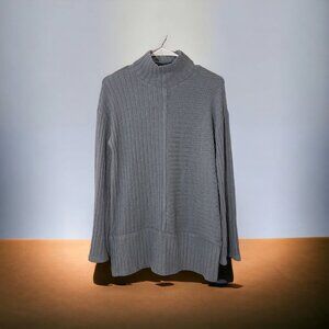 Saturday Sunday Anthropologie Ribbed Turtleneck Sweater Soft Women's Grey XS
